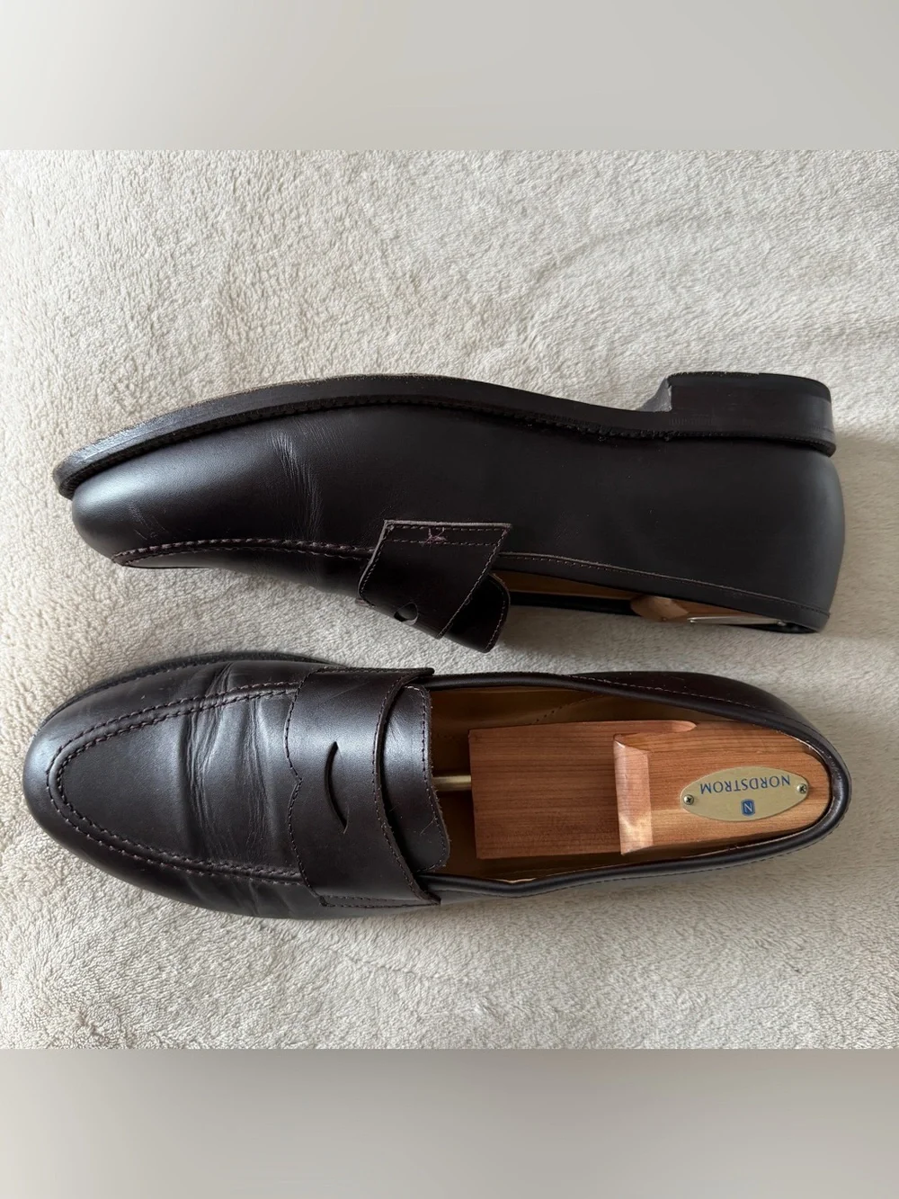 Men's Dark Brown Leather Penny Loafers